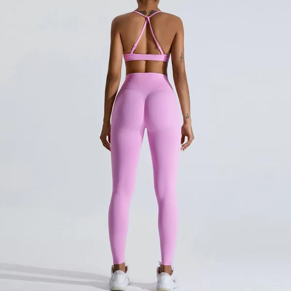 Private Label Workout Sets for Women Yoga Outfit High Waist Butt Lift Leggings Breathable Yoga Set Activewear Manufacturer