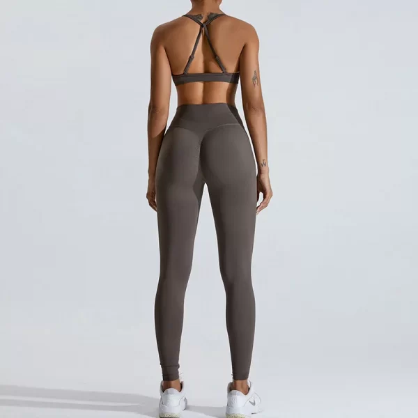 Private Label Workout Sets for Women Yoga Outfit High Waist Butt Lift Leggings Breathable Yoga Set Activewear Manufacturer
