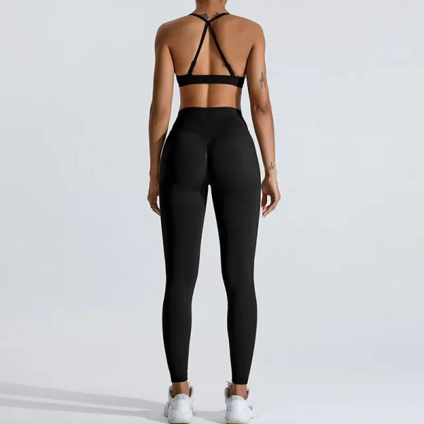 Private Label Workout Sets for Women Yoga Outfit High Waist Butt Lift Leggings Breathable Yoga Set Activewear Manufacturer