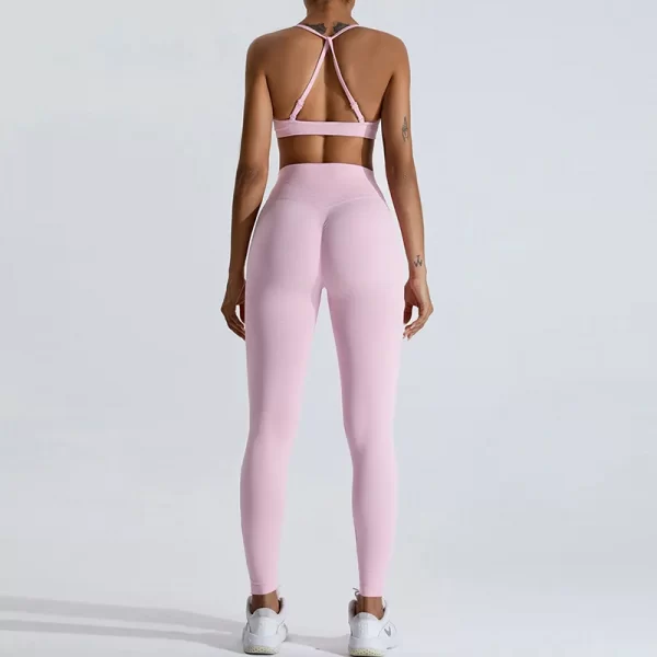 Private Label Workout Sets for Women Yoga Outfit High Waist Butt Lift Leggings Breathable Yoga Set Activewear Manufacturer
