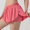 Private Label Activewear Workout Elastic Waist Casual Culottes with Pocket Wholesale Drawstring Running Shorts