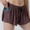 Private Label Activewear Workout Elastic Waist Casual Culottes with Pocket Wholesale Drawstring Running Shorts