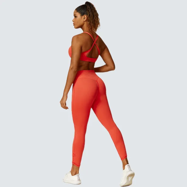 Drawstring Butt Lift Legging for Women U Neck Sport Bra Workout Clothing Yoga Set Drawstring Butt Lift Legging for Women U Neck Sport Bra Workout Clothing Yoga Set