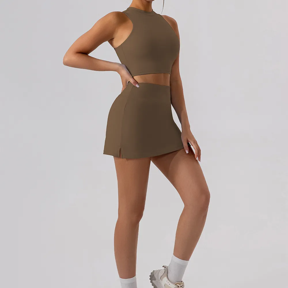 详情-14 Wholesale Athletic Clothing Gym Outfit Hot Yoga Clothes Yoga Top Two Pieces Workout Set