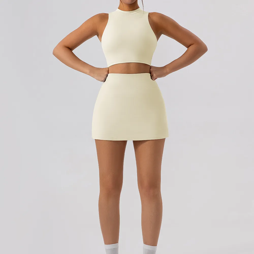 详情-15 Wholesale Athletic Clothing Gym Outfit Hot Yoga Clothes Yoga Top Two Pieces Workout Set