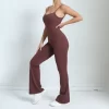 Ladies One Piece Jumpsuit Butt Lifting Bell Bottoms Skims Bodysuit Athletic Jumpsuit Fitness Clothing Suppliers