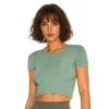 Short Sleeve Yoga Tops Ribbed Shirt with pads Wholesale Clothing Backless Top