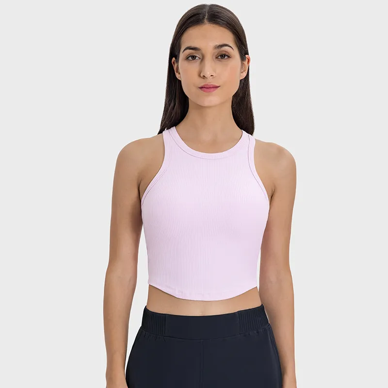 Summer Tank Tops Ribbed Sleeveless Clothes Yoga Wear Manufacturer Breathable Crop Top Summer Tank Tops Ribbed Sleeveless Clothes Yoga Wear Manufacturer Breathable Crop Top