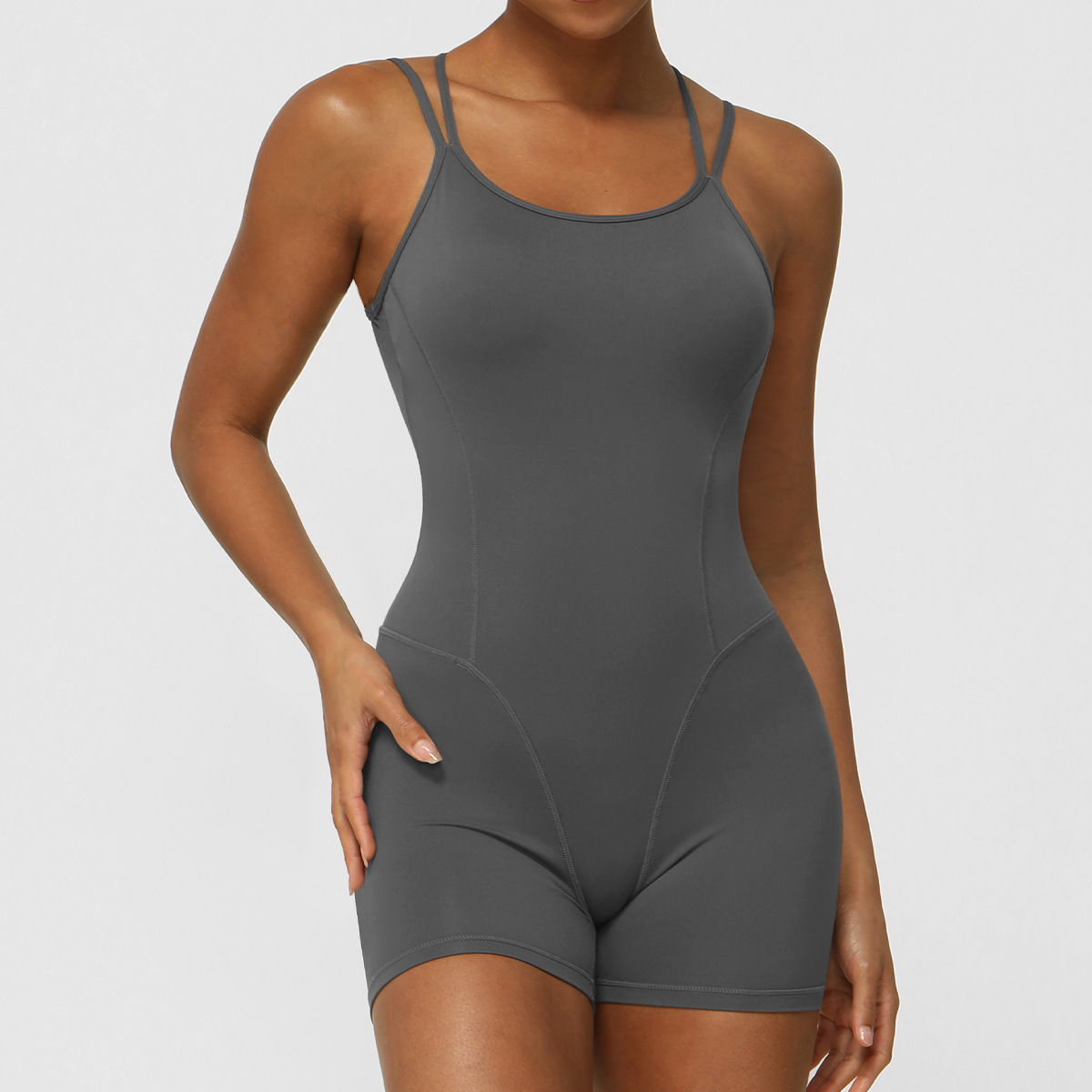 One Piece Jumpsuit Spaghetti Straps Cross Back Yoga Set Breathable Bodysuit Athletic Butt Lifting Jumpsuit One Piece Jumpsuit Spaghetti Straps Cross Back Yoga Set Breathable Bodysuit Athletic Butt Lifting Jumpsuit