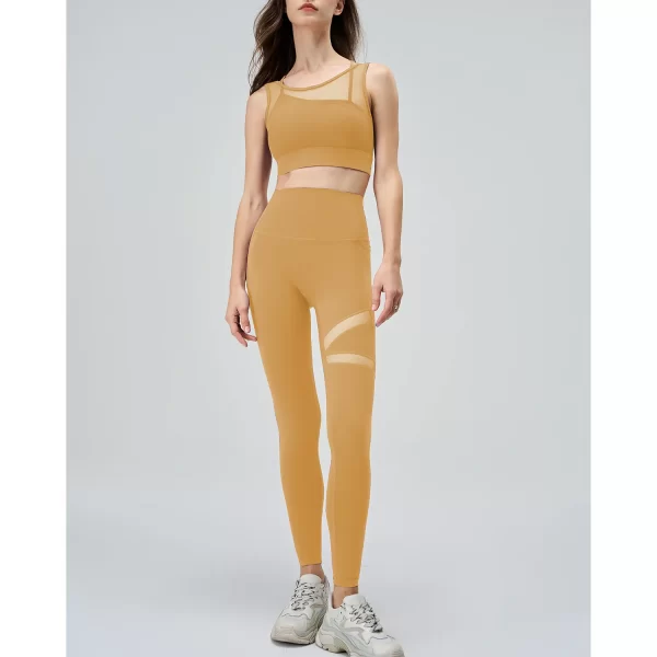 Mesh Top and Leggings Sets Wholesale Athletic Clothing Fake Two Yoga Set