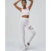 Mesh Top and Leggings Sets Wholesale Athletic Clothing Fake Two Yoga Set