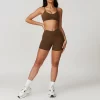 Recycled Fabric Workout Bra High Waist Shorts Wholesale Clothing Yoga Set