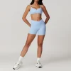 Recycled Fabric Workout Bra High Waist Shorts Wholesale Clothing Yoga Set