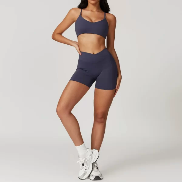 Recycled Fabric Workout Bra High Waist Shorts Wholesale Clothing Yoga Set