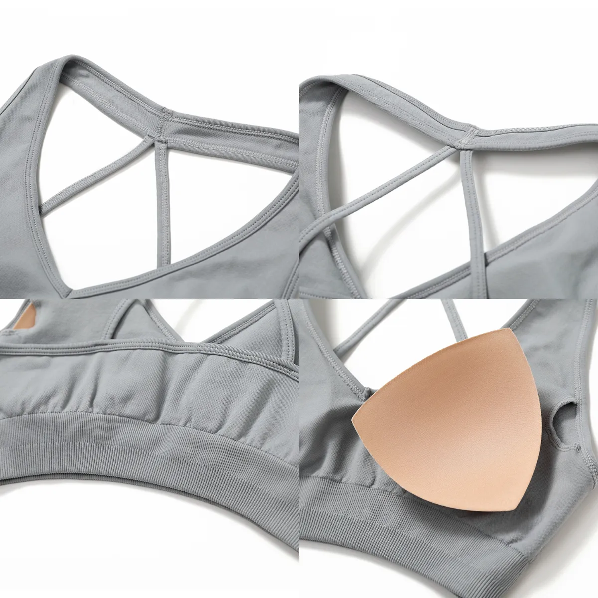 Seamless Workout Bra Gym Fitness Wear V neck Bra Sport Bra with Removable Pads Seamless Workout Bra Gym Fitness Wear V neck Bra Sport Bra with Removable Pads