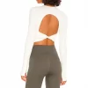 Long Sleeve Yoga Tops Ribbed Shirt with pads Wholesale Clothing Backless Top