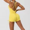 V Neck Sports Jumpsuit Spaghetti Strap Jumpsuit with Pad Workout Bodysuit