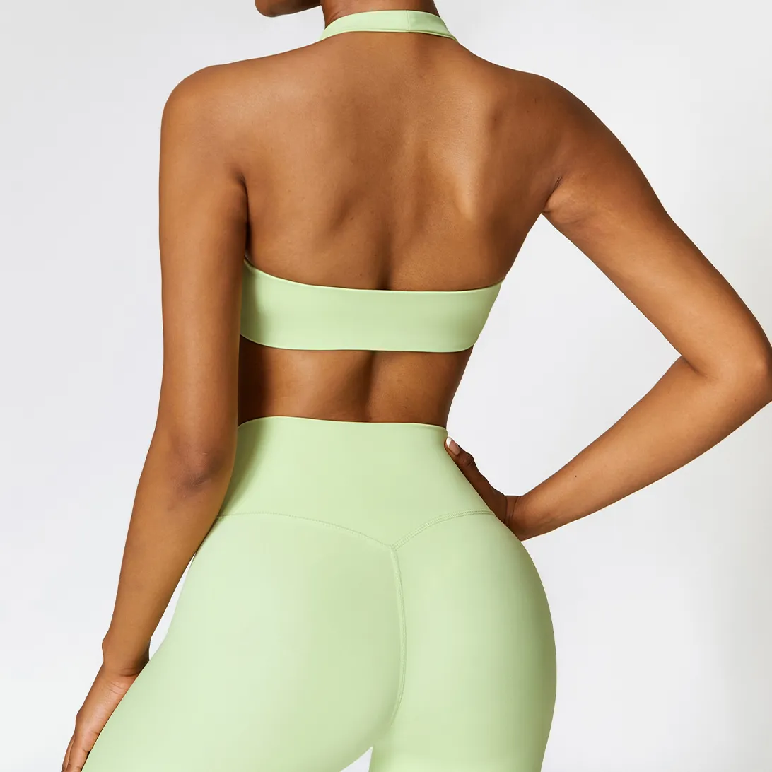 Wholesale Yoga Bra Halter Neck Breathable Bra Workout Clothes Sports Bra Wholesale Yoga Bra Halter Neck Breathable Bra Workout Clothes Sports Bra