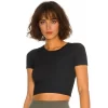 Short Sleeve Yoga Tops Ribbed Shirt with pads Wholesale Clothing Backless Top