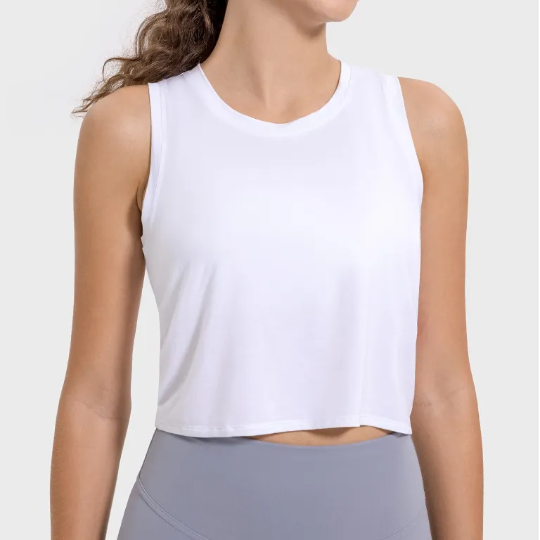 Tank Top for Women Sports Sleeveless Shirts Custom Workout Clothing Drawstring Vest