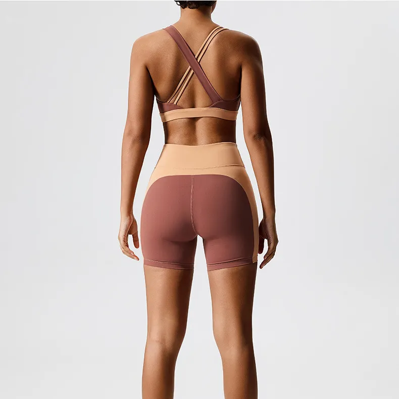 Color-Block Sports Set Wholesale Clothing Women's Athletic Sets Gym Fitness Yoga Set Color-Block Sports Set Wholesale Clothing Women's Athletic Sets Gym Fitness Yoga Set