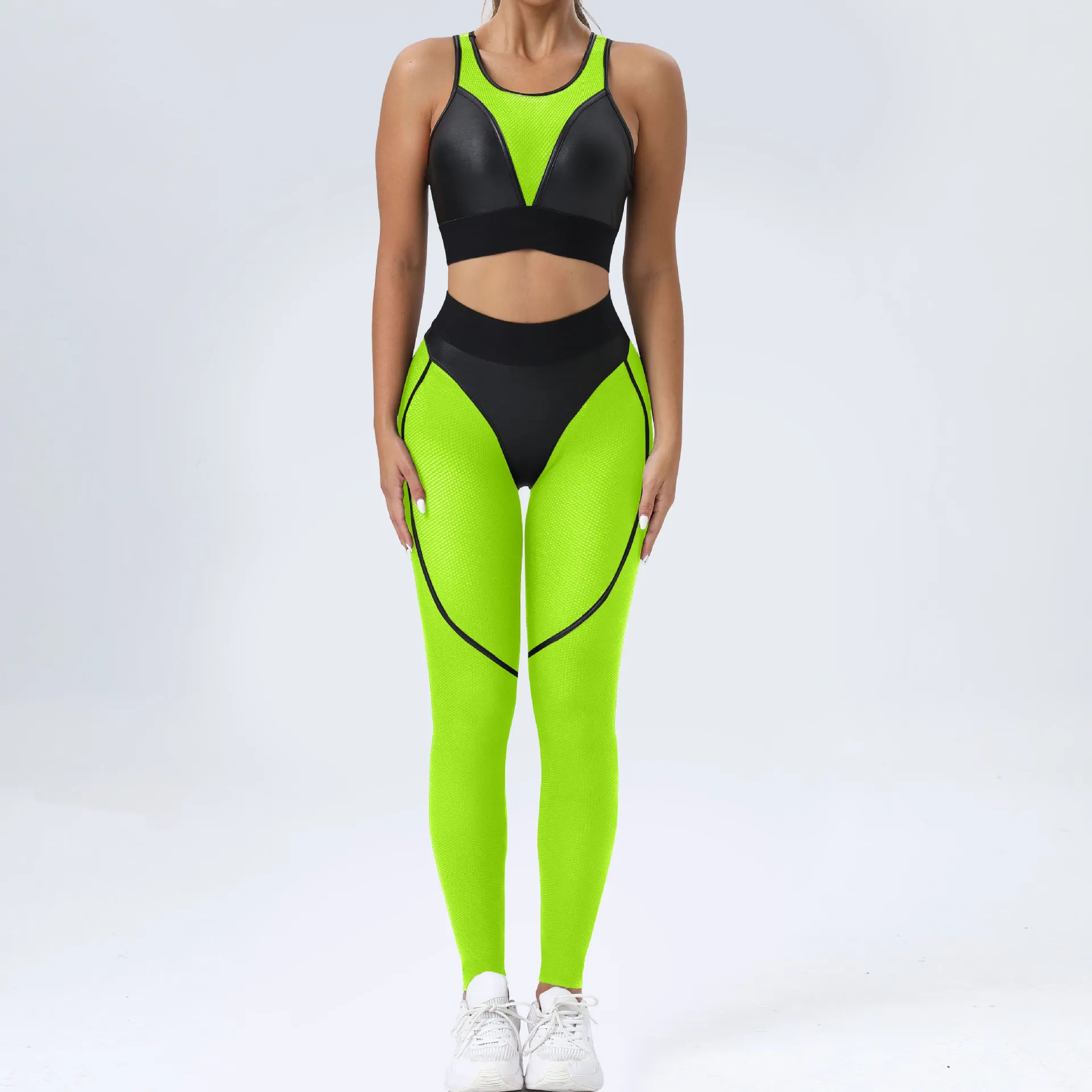 Mesh Patchwork Fitness Sets Wholesale Clothing Sport Sets Women's Sexy Yoga Set Mesh Patchwork Fitness Sets Wholesale Clothing Sport Sets Women's Sexy Yoga Set