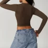 Women's Tight Crop Top Wholesale Workout Shirt Soft Fabric Yoga Long Sleeve Top