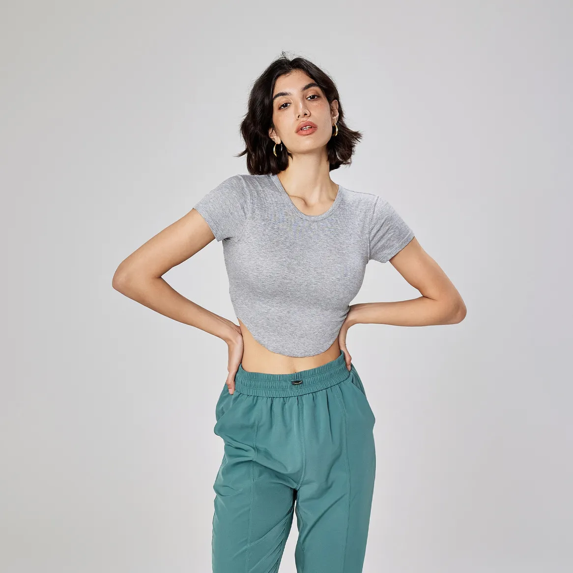 Ribbed Crop Top Short Sleeve Yoga Tops Wholesale Women's Shirt Sexy Sport Wear Ribbed Crop Top Short Sleeve Yoga Tops Wholesale Women's Shirt Sexy Sport Wear