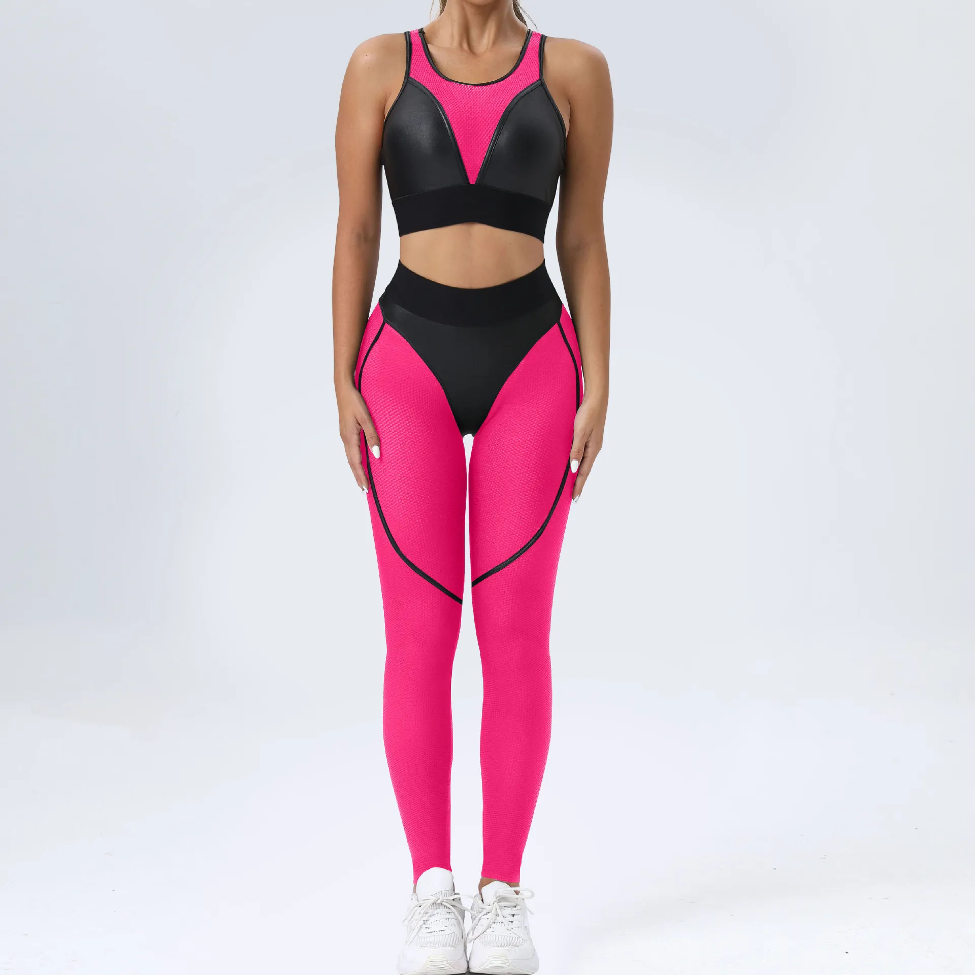 Mesh Patchwork Fitness Sets Wholesale Clothing Sport Sets Women's Sexy Yoga Set Mesh Patchwork Fitness Sets Wholesale Clothing Sport Sets Women's Sexy Yoga Set