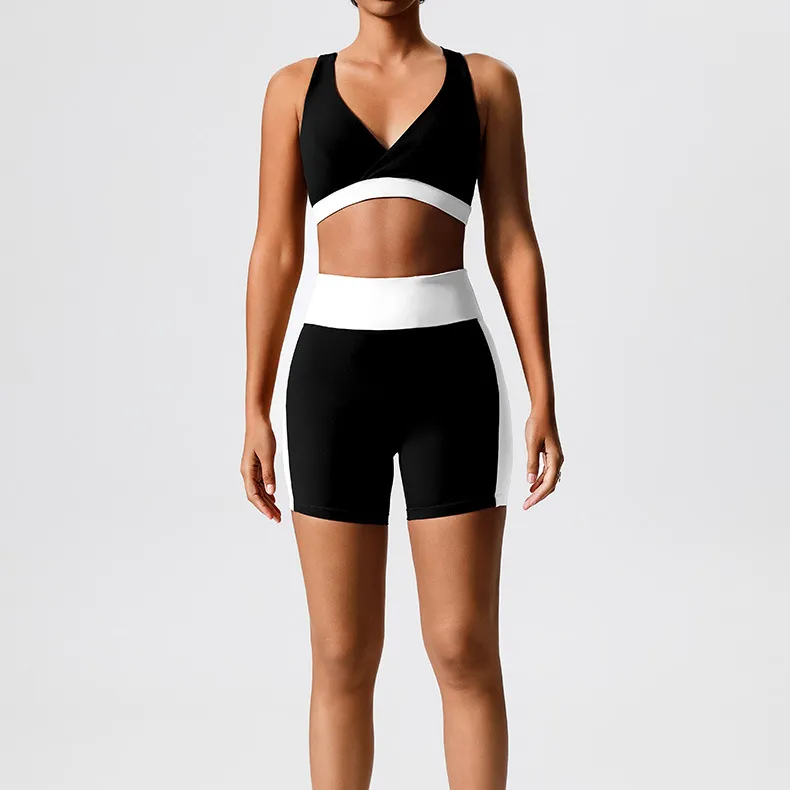 Color-Block Sports Set Wholesale Clothing Women's Athletic Sets Gym Fitness Yoga Set Color-Block Sports Set Wholesale Clothing Women's Athletic Sets Gym Fitness Yoga Set