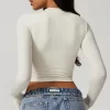 Women's Tight Crop Top Wholesale Workout Shirt Soft Fabric Yoga Long Sleeve Top