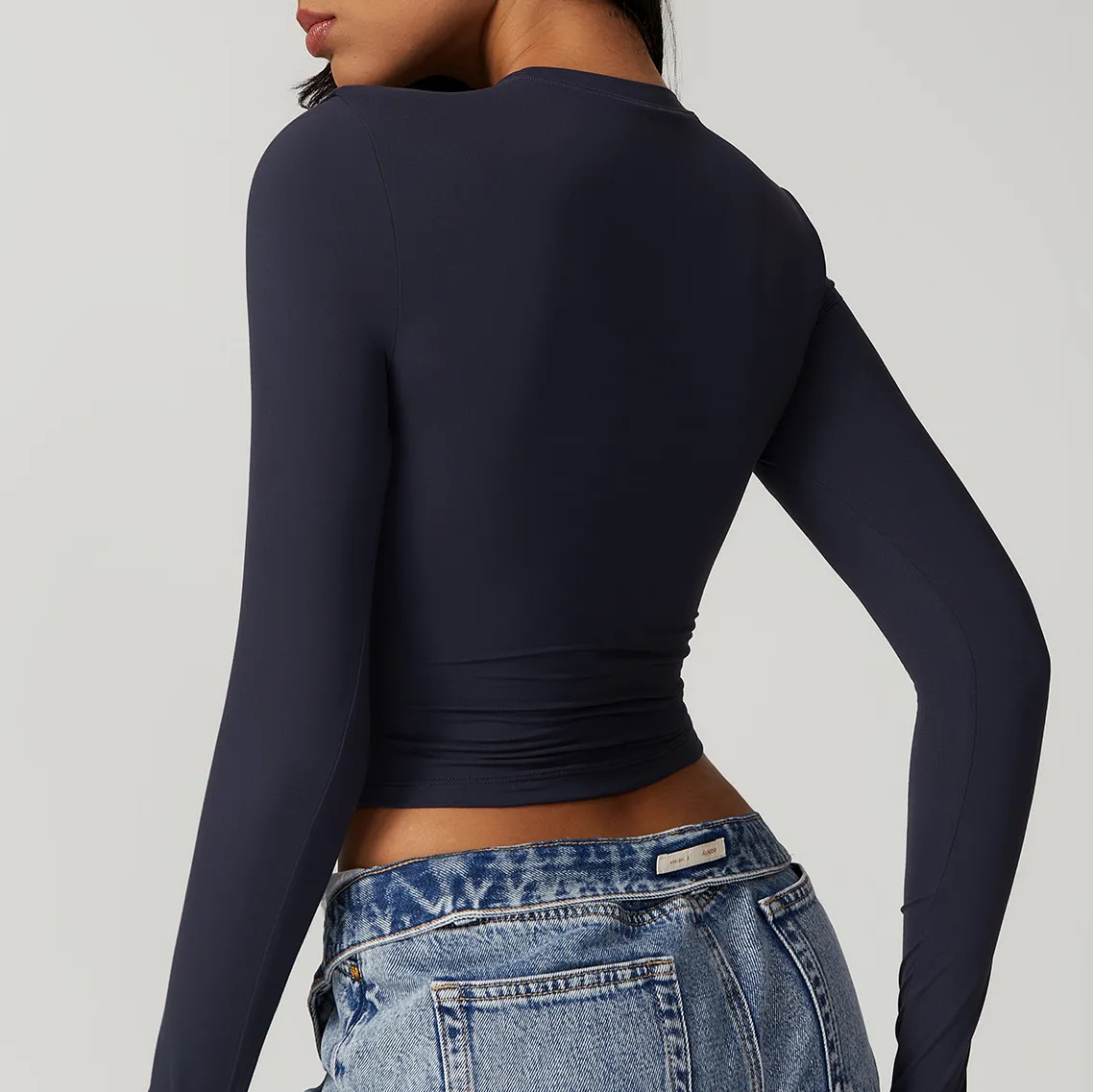 Women's Tight Crop Top Wholesale Workout Shirt Soft Fabric Yoga Long Sleeve Top Women's Tight Crop Top Wholesale Workout Shirt Soft Fabric Yoga Long Sleeve Top