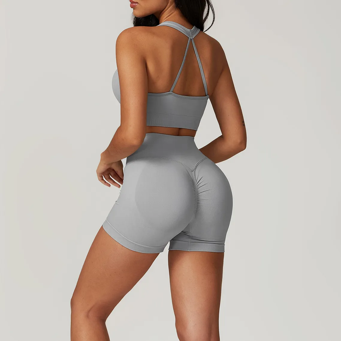 Seamless Workout Sets Gym Fitness Wear High Waist Flare Pants Yoga Sets Seamless Workout Sets Gym Fitness Wear High Waist Flare Pants Yoga Sets