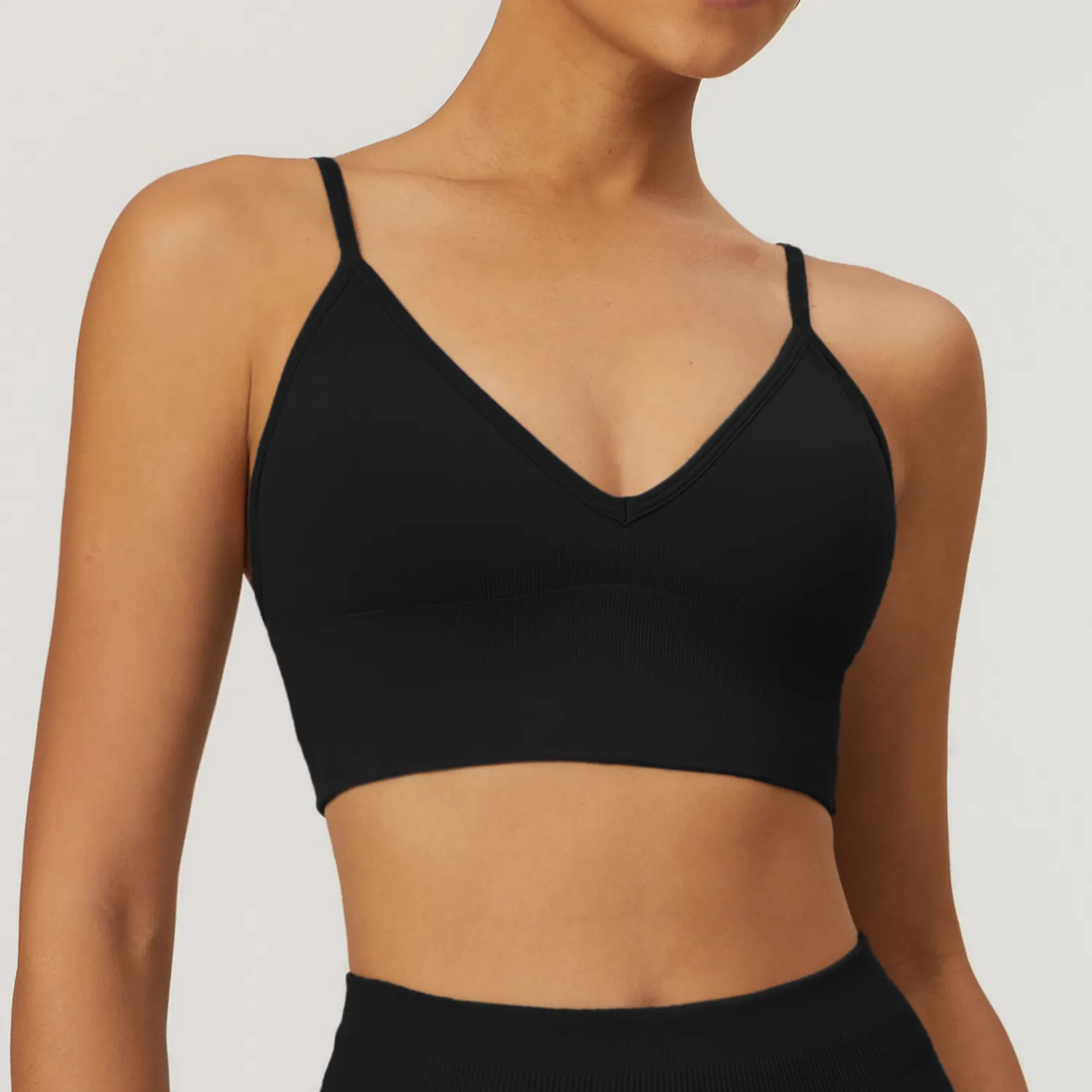 Workout Seamless Outfits Adjustable Spaghetti Straps Bra Gym Fitness Padded Bra Workout Seamless Outfits Adjustable Spaghetti Straps Bra Gym Fitness Padded Bra