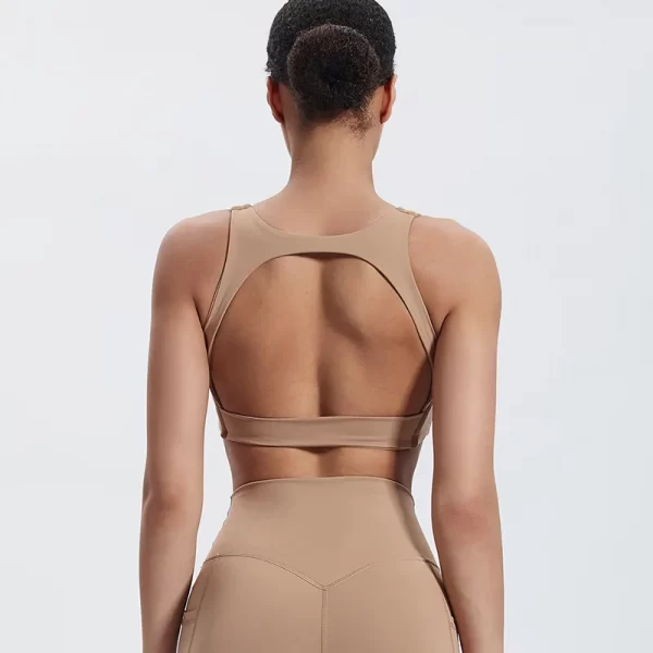Elite Collection-V Neck Workout Bra with Removable Pad Women's Racer back Yoga Bra
