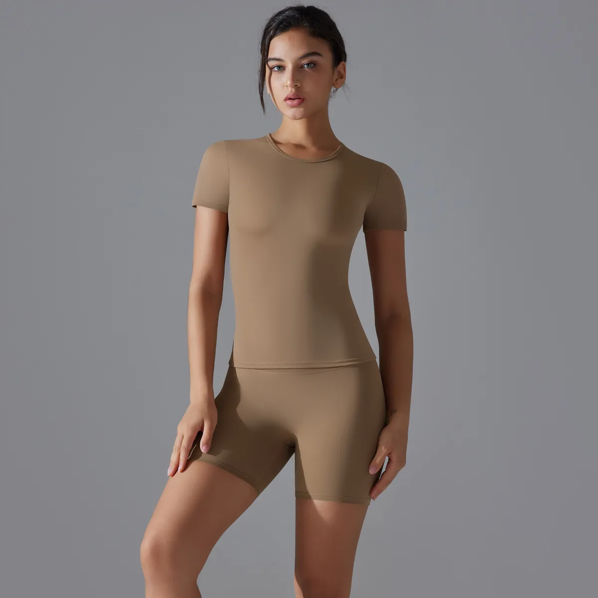 Fitness Clothing Manufacturer Short Sleeve Top Tight Gym Shorts Workout Sets Fitness Clothing Manufacturer Short Sleeve Top Tight Gym Shorts Workout Sets