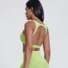 Elite Collection-V Neck Workout Bra with Removable Pad Women's Racer back Yoga Bra
