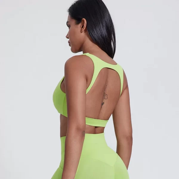 Elite Collection-V Neck Workout Bra with Removable Pad Women's Racer back Yoga Bra