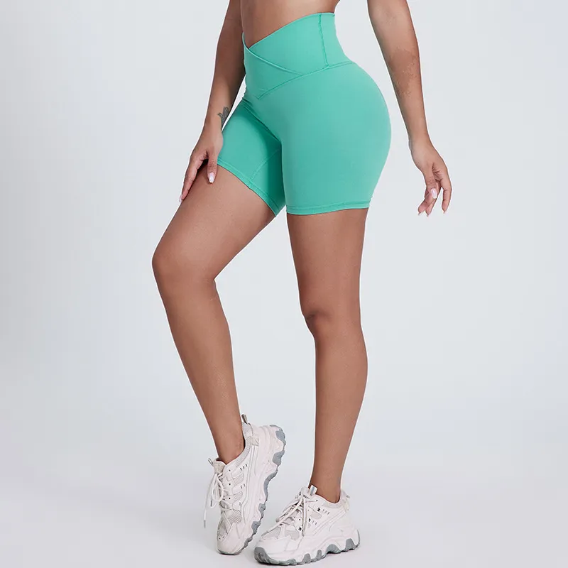 SKU-04-5033玛瑙青 Elite Collection-Workout Shorts for Women High Waist Shorts Butt Lifting Running V-cut Shorts