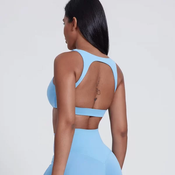 Elite Collection-V Neck Workout Bra with Removable Pad Women's Racer back Yoga Bra
