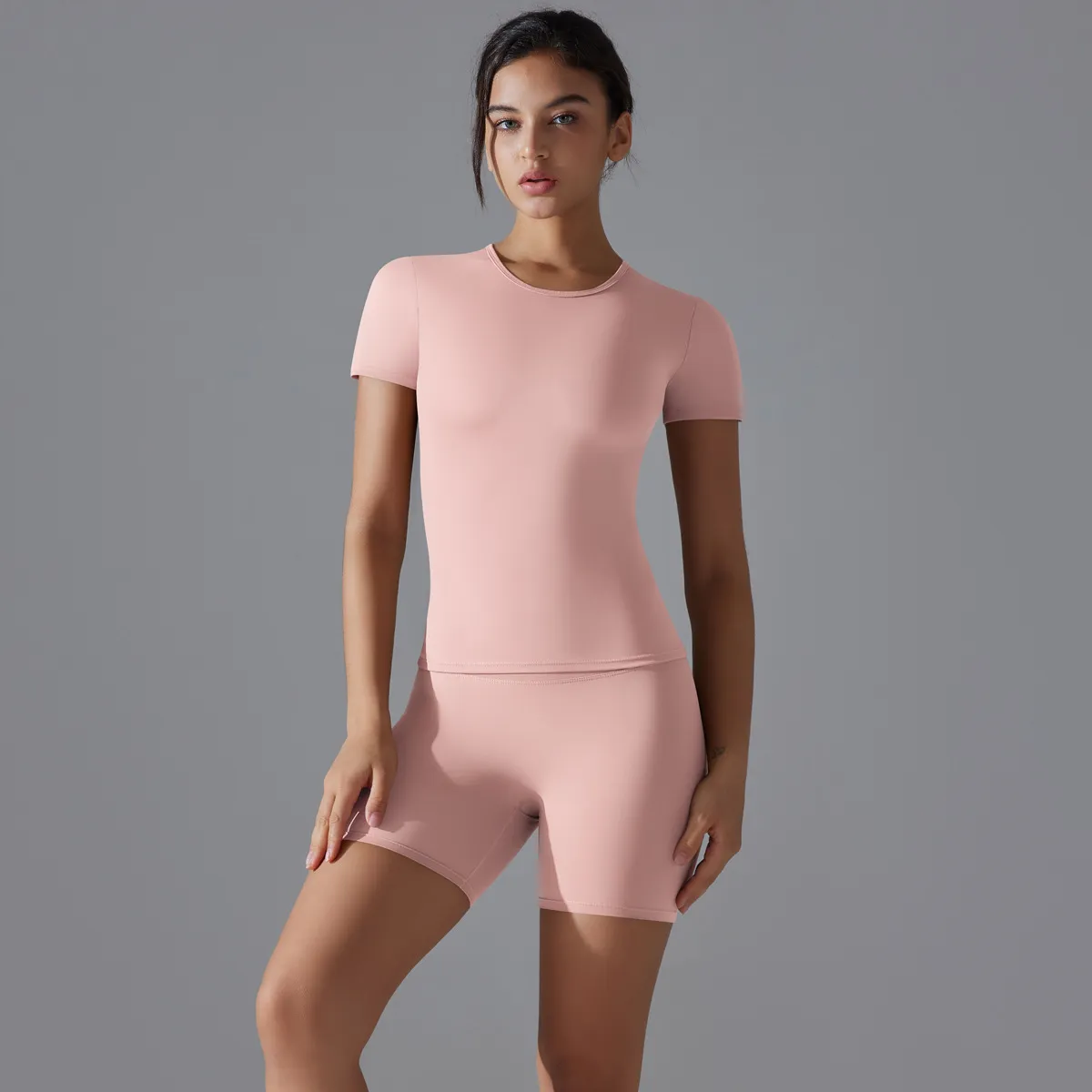 Fitness Clothing Manufacturer Short Sleeve Top Tight Gym Shorts Workout Sets Fitness Clothing Manufacturer Short Sleeve Top Tight Gym Shorts Workout Sets