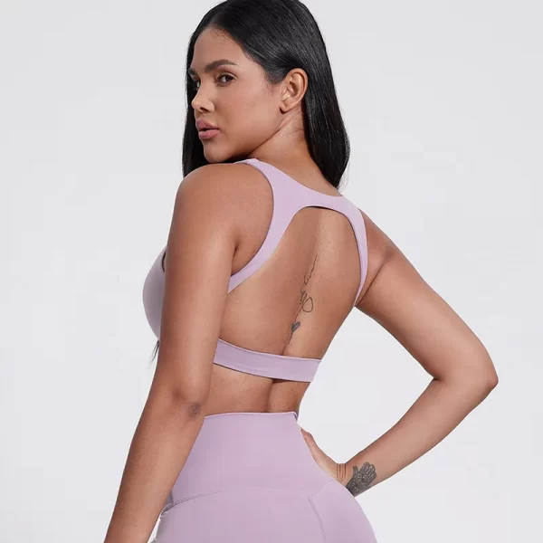 Elite Collection-V Neck Workout Bra with Removable Pad Women's Racer back Yoga Bra