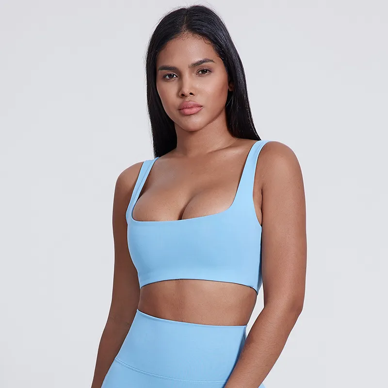 SKU-08-5005晴空蓝 Elite Collection-U Neck Workout Bra Hot Yoga Clothes Women's Sexy Yoga Bra
