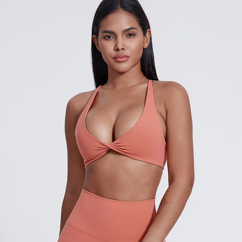 SKU-10-5019晚霞橙 Elite Collection-Fitness Sports Bra Hot Yoga Clothes Women's Sexy Yoga Bra