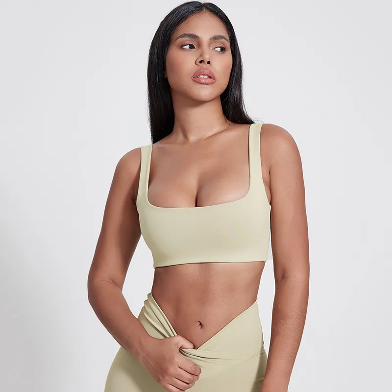 SKU-11-5005大地色 Elite Collection-U Neck Workout Bra Hot Yoga Clothes Women's Sexy Yoga Bra