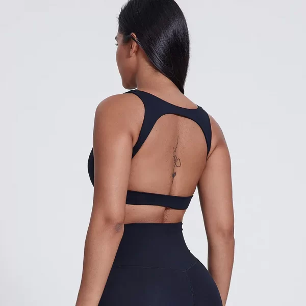 Elite Collection-V Neck Workout Bra with Removable Pad Women's Racer back Yoga Bra