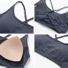 Workout Seamless Outfits Strappy Cross Back Bra Gym Fitness Padded Bra