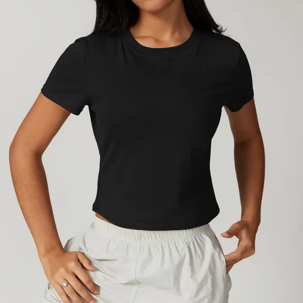 Women Crew Neck T Shirt Wholesale Clothing Hot Yoga Clothes Short Sleeve Workout Tops