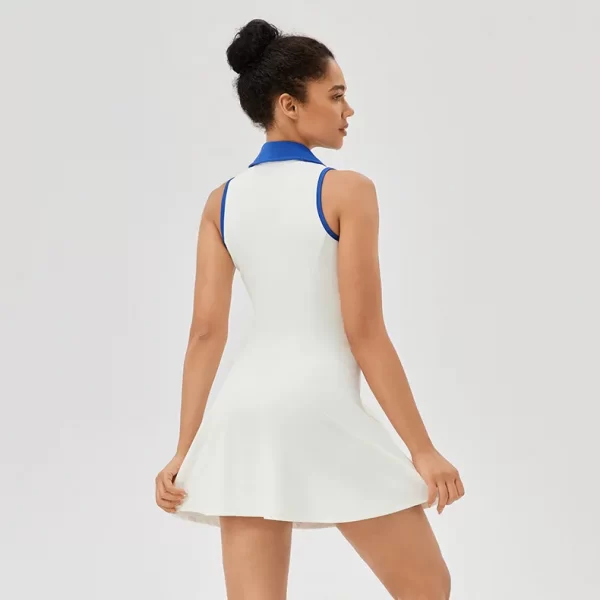 Collar Neck Tennis Skirt Contrast Color Tennis Dress Wholesale Clothing Women's Tennis Skirts