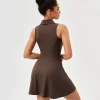 Collar Neck Tennis Skirt Contrast Color Tennis Dress Wholesale Clothing Women's Tennis Collar Neck Tennis Skirt Contrast Color Tennis Dress Wholesale Clothing Women's Tennis Skirts